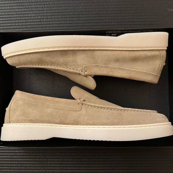 Massimo Dutti Split Leather Loafers Sand Sz 9 main image 5